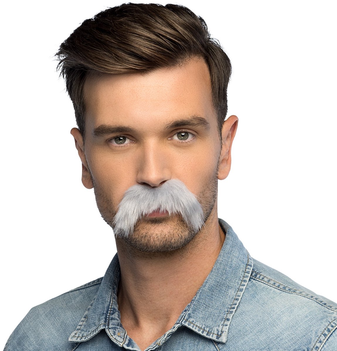 Boland - Snor grijs Grijs - Volwassenen - Mannen - - Abraham - Pensioen
