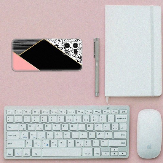 Souple Housse pour OPPO Reno7 4G Coque Téléphone Formes Rose Noir