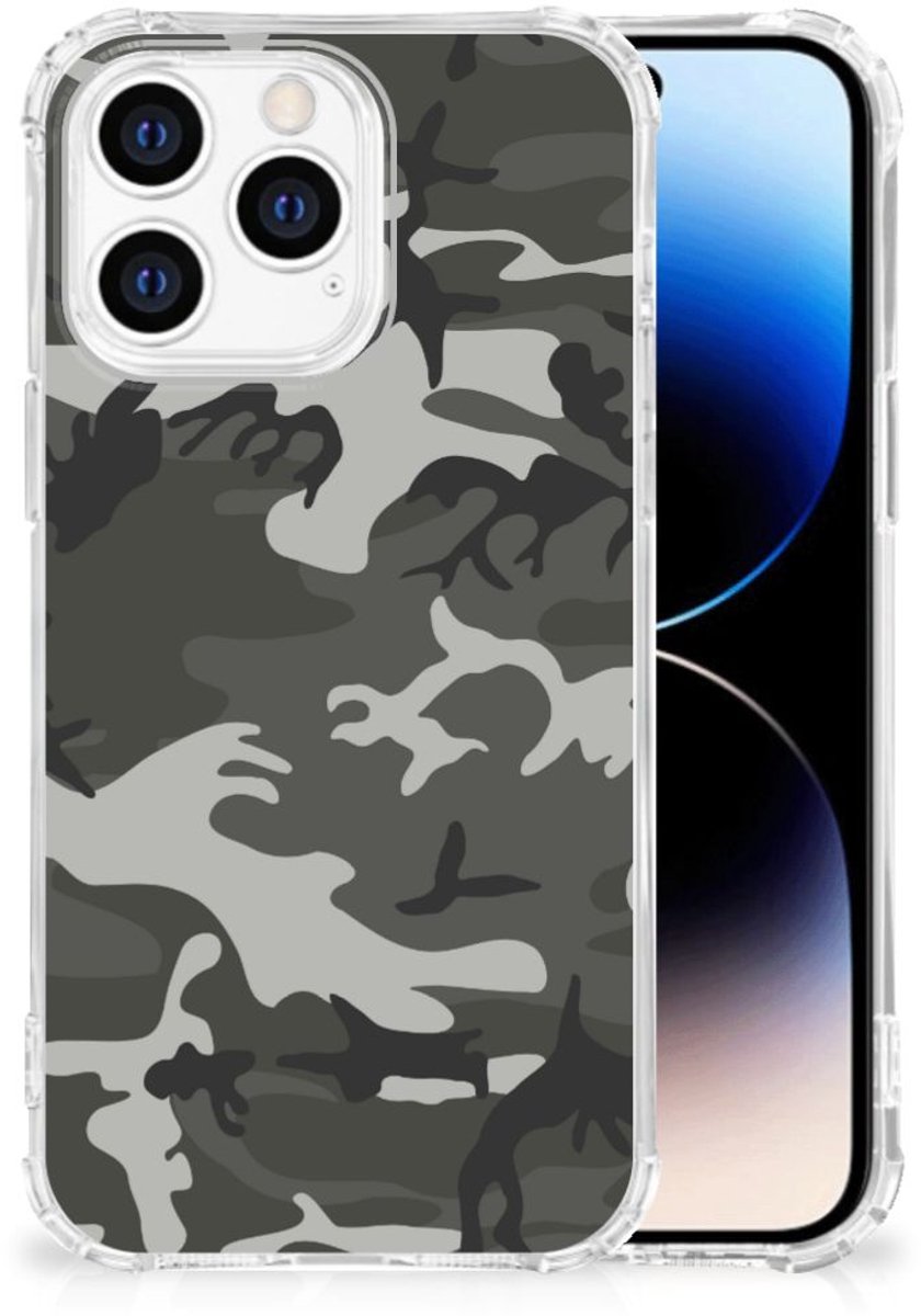 iPhone 14 Pro Doorzichtige Silicone Hoesje Army Light