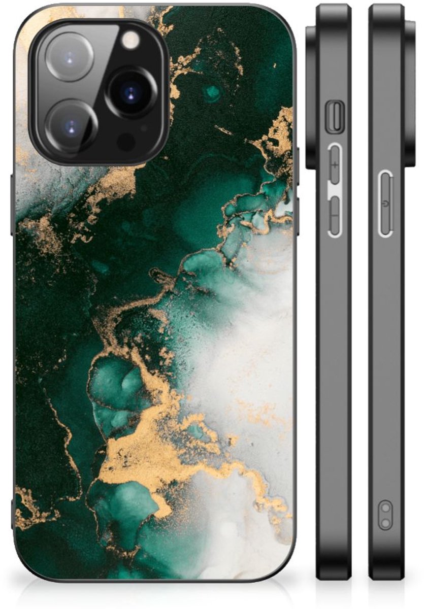 Marmeren Print Telefoonhoesje voor iPhone 14 Pro Max Marmer Groen