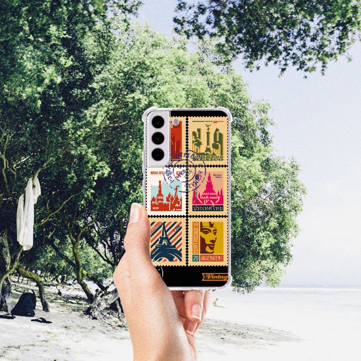 Samsung Galaxy S22 Plus Telefoonhoesje met valbescherming Postzegels