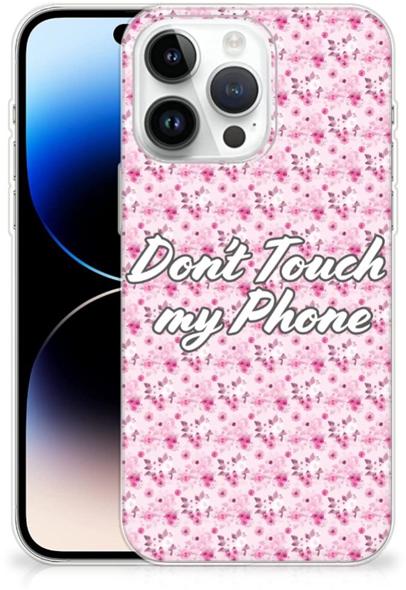 iPhone 14 Pro Max Silicone-hoesje Flowers Pink DTMP