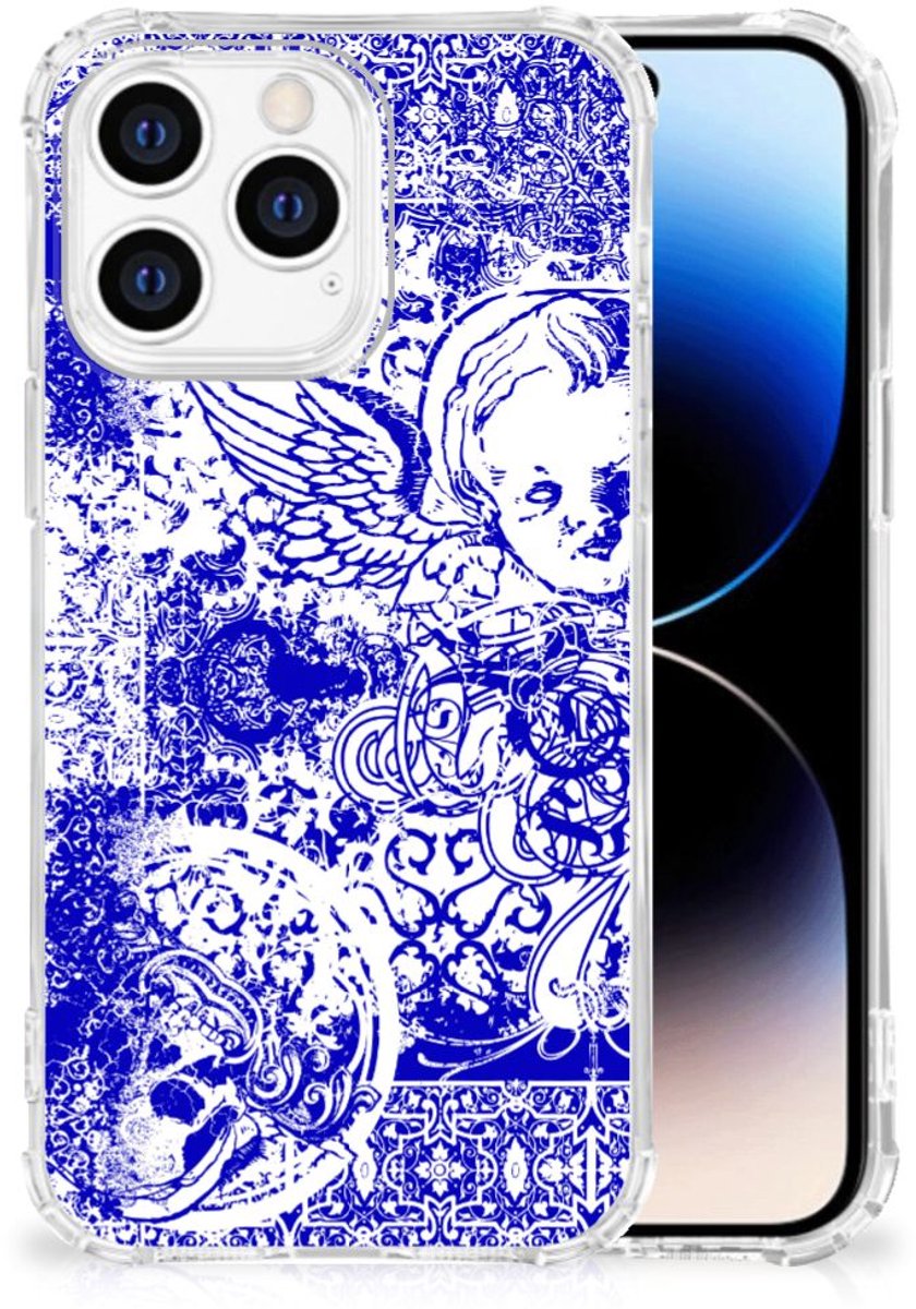 Extreme Case iPhone 14 Pro Angel Skull Blauw