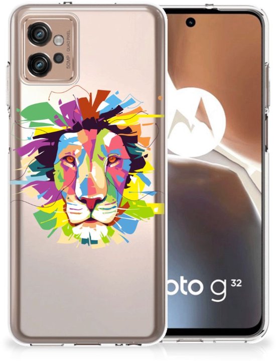 Souple Housse pour Motorola Moto G32 Coque Téléphone Couleur Lion