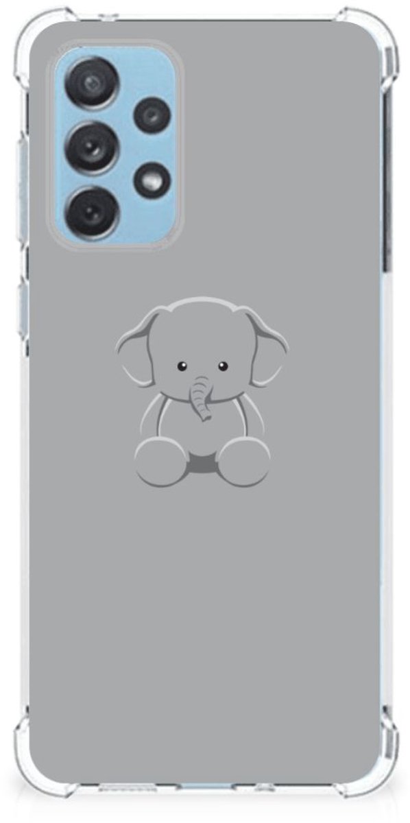 Samsung Galaxy A73 Stevig Bumper Hoesje Grijs Baby Olifant