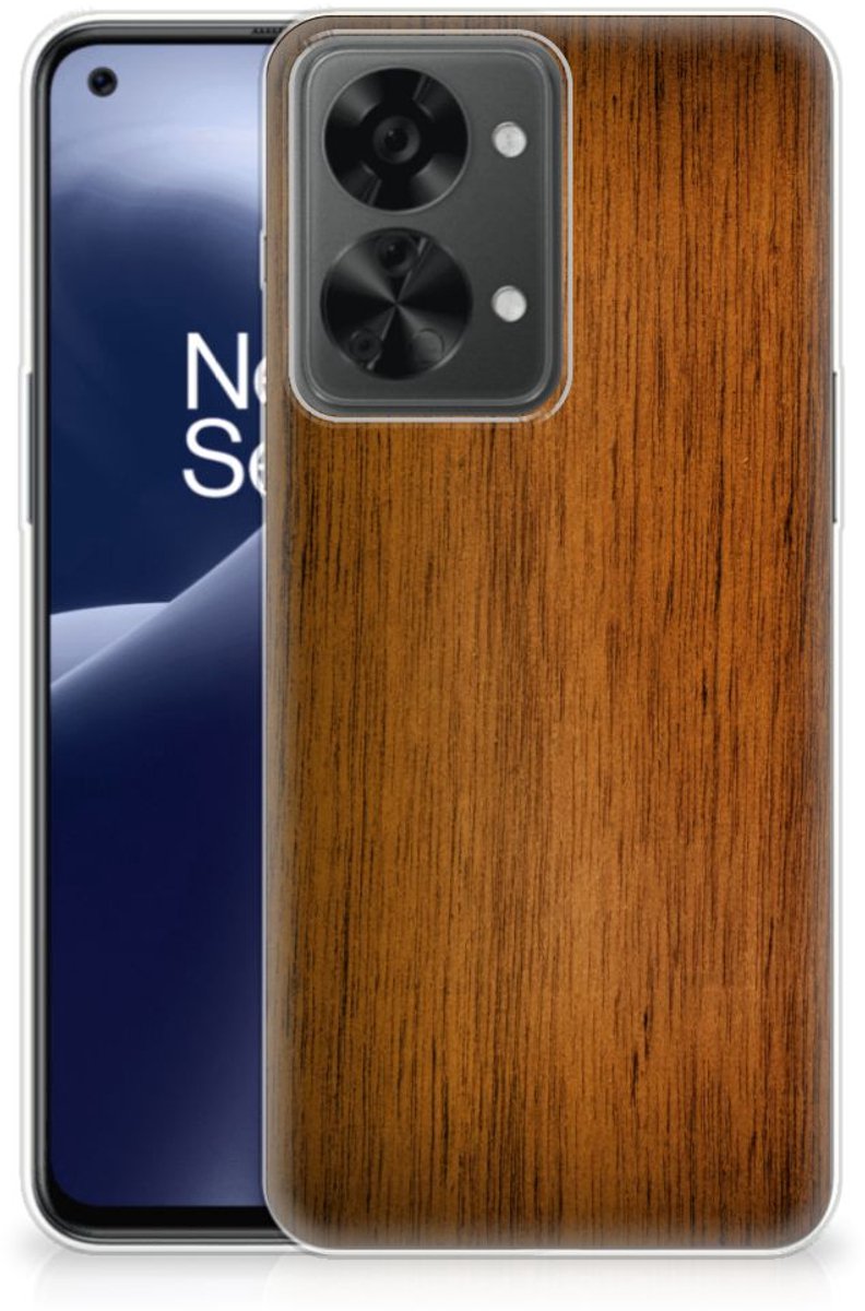 OnePlus Nord 2T Bumper Hoesje Donker Hout