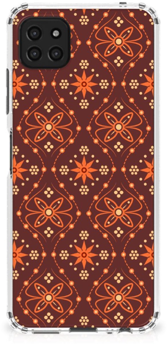 Samsung Galaxy A22 5G Doorzichtige Silicone Hoesje Batik Brown