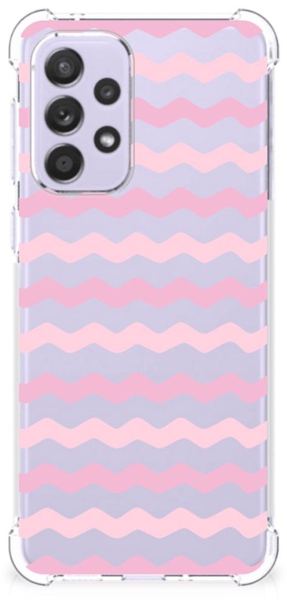 Samsung Galaxy A33 Doorzichtige Silicone Hoesje Waves Roze