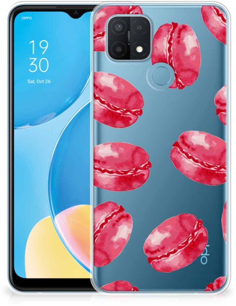 OPPO A15 Siliconen Case Pink Macarons