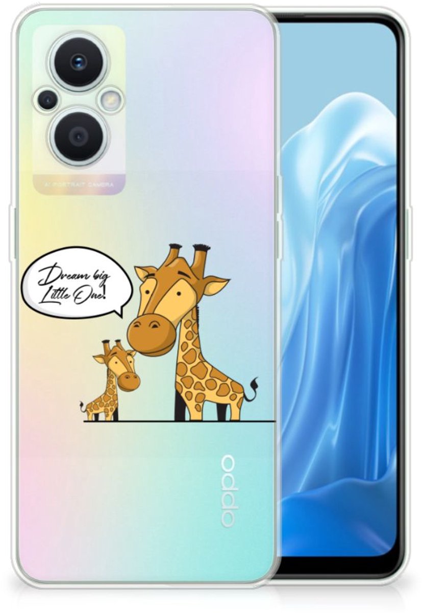 OPPO Reno8 Lite Telefoonhoesje met Naam Giraffe