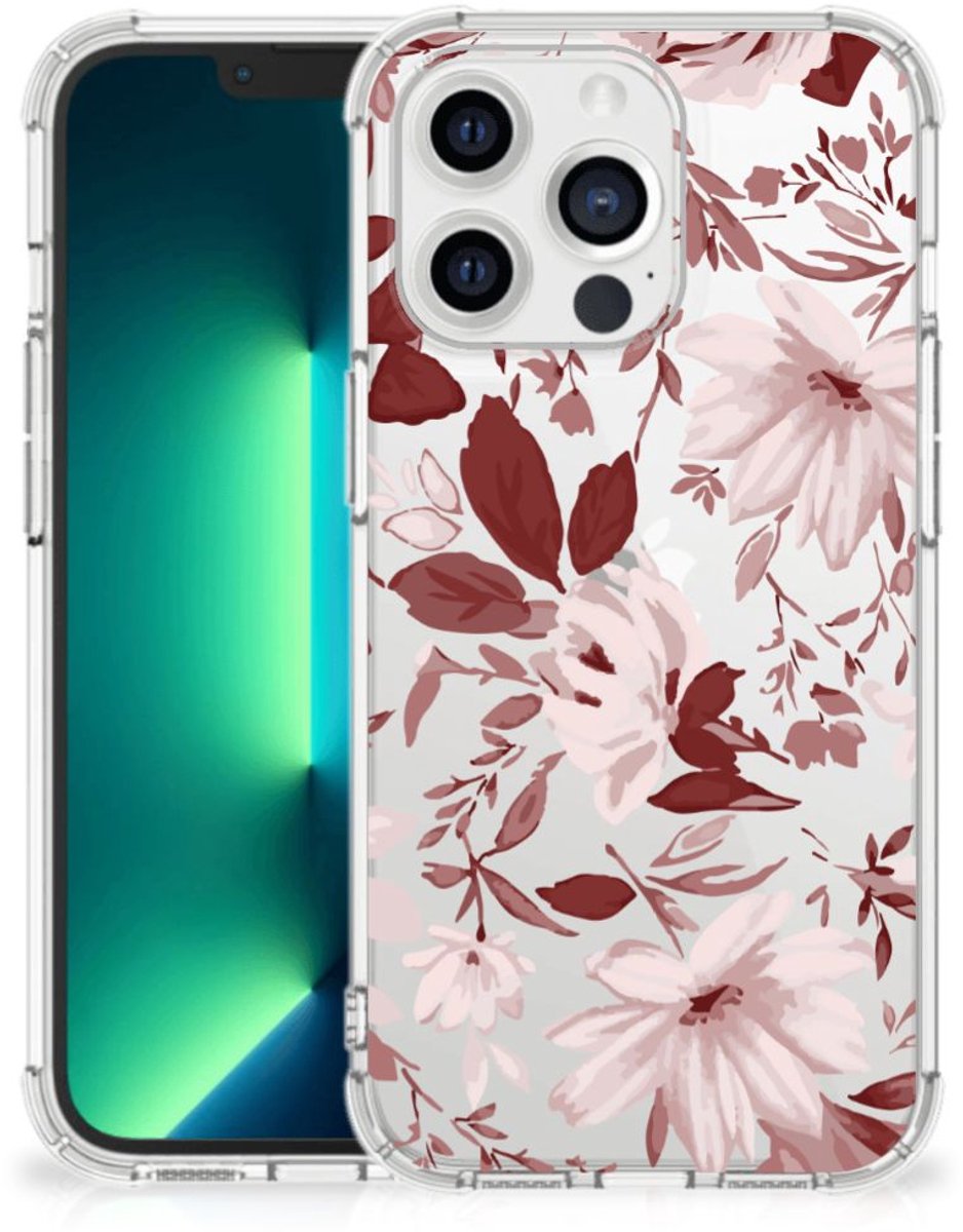 Back Cover iPhone 13 Pro Max Watercolor Flowers