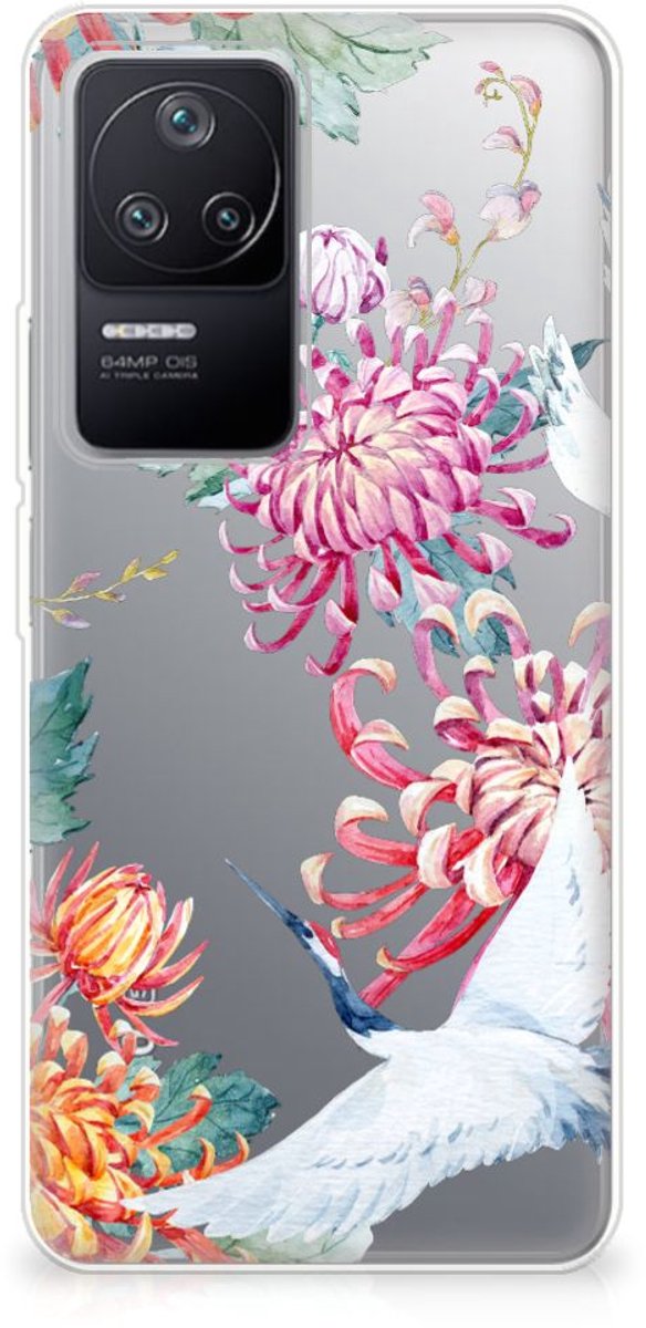 Xiaomi Poco F4 TPU Hoesje Bird Flowers