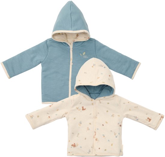 Little Dutch Jas - Maat 56 - Jongens - Stone Blue, Blauw - Forest Friends Newborn