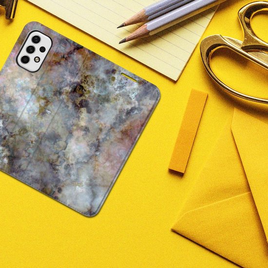 Bookcase Samsung Galaxy A23 Smart Cover Marble Grijs