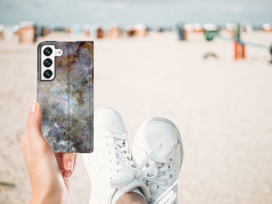 Bookcase Samsung Galaxy S22 Smart Cover Marble Grijs