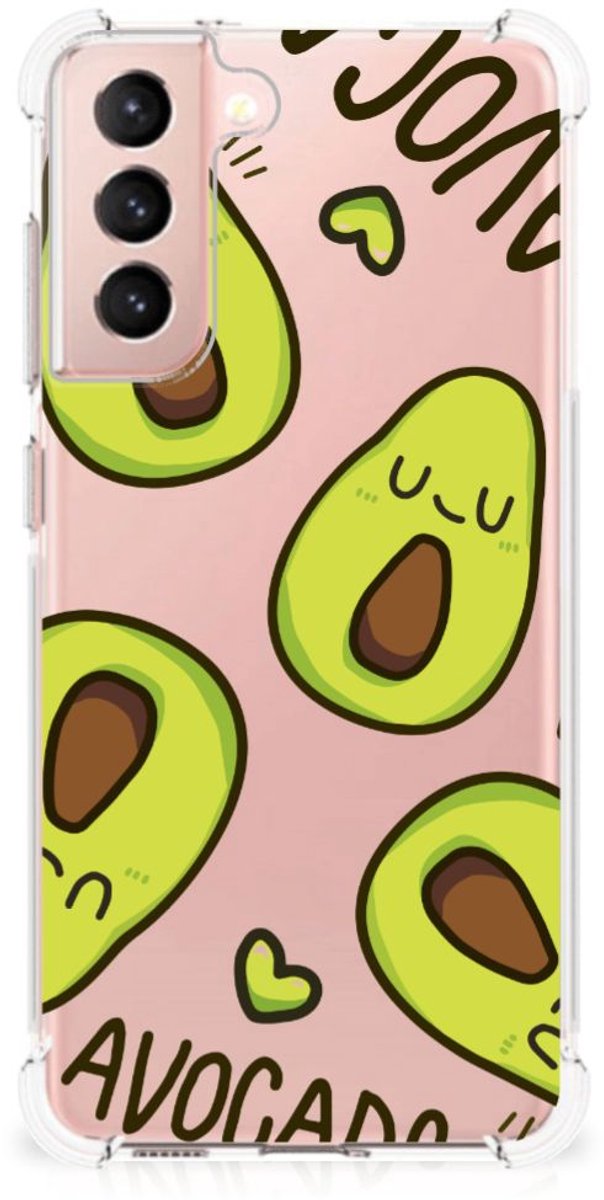 Samsung Galaxy S21 FE Stevig Bumper Hoesje Avocado Singing