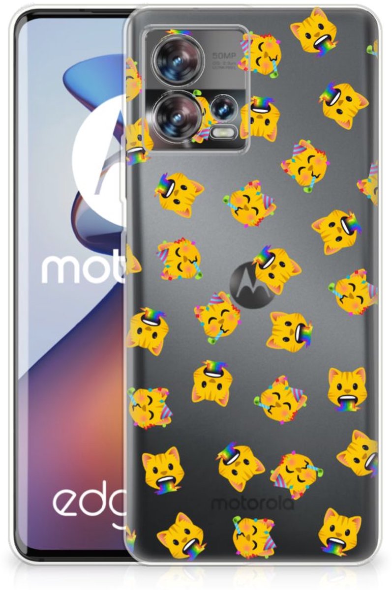 TPU bumper voor Motorola Edge 30 Fusion Katten Emojis