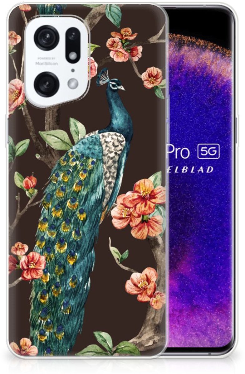 OPPO Find X5 Pro TPU Hoesje Pauw met Bloemen
