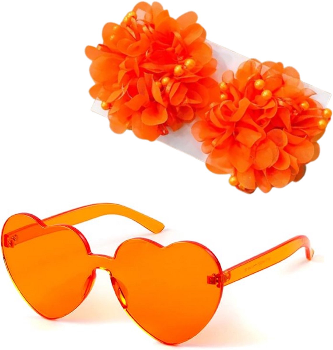 Koningsdag accessoires - Koningsdag - Koningsdag bril - WK - Oranje bril - Oranje hartjes bril - Koningsdag kleding dames - WK 2026