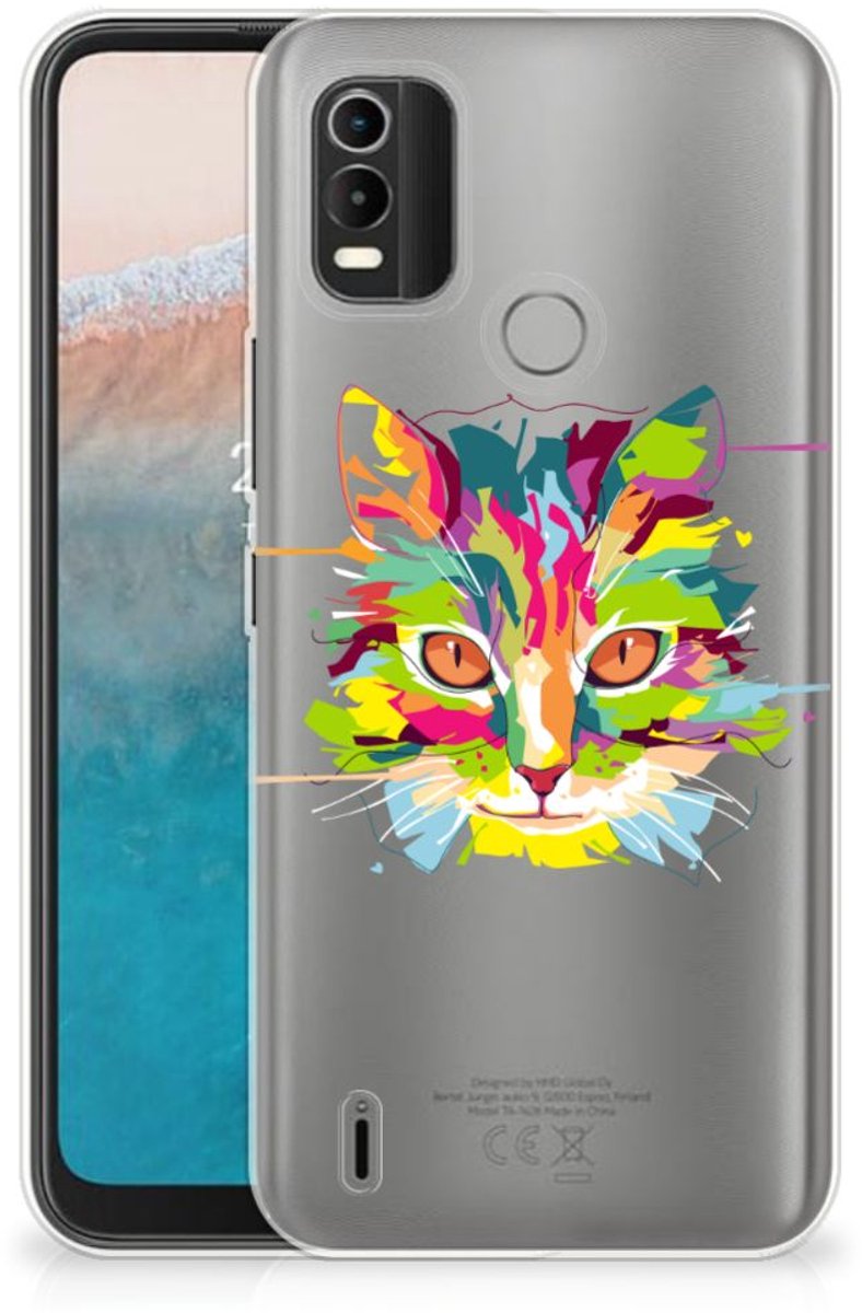Nokia C21 Plus Telefoonhoesje met Naam Cat Color