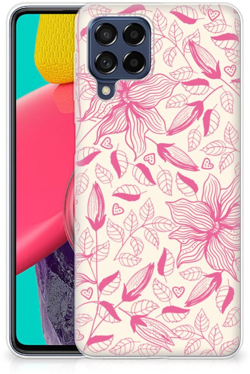 Samsung Galaxy M53 TPU Case Pink Flowers