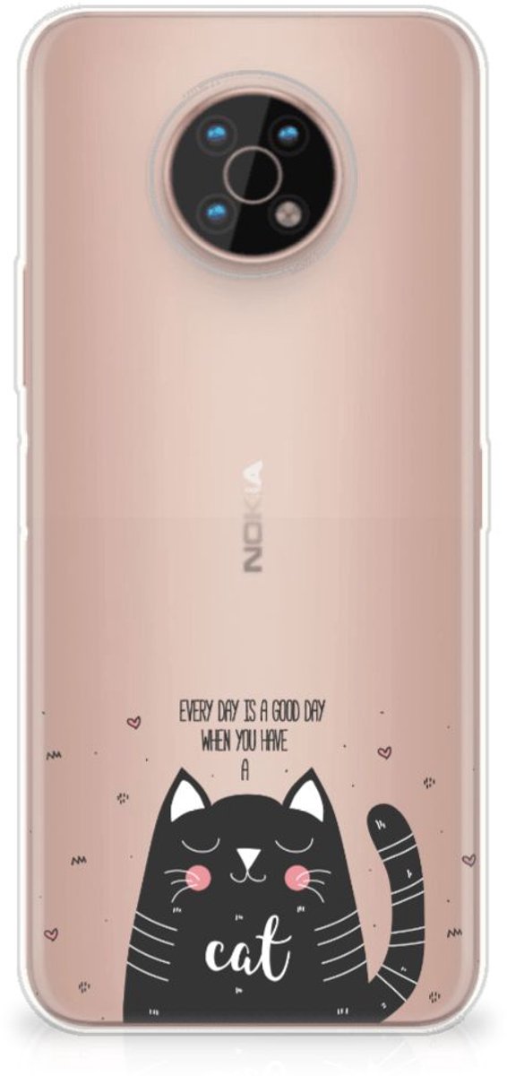 Nokia G50 Telefoonhoesje met Naam Cat Good Day