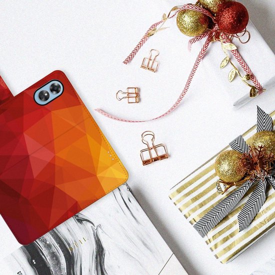 Book Case adapté pour OPPO A17 Polygon Red