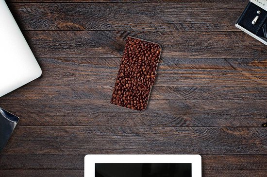 PU Premium Housse pour iPhone 14 Pro Portefeuille Grains De Café