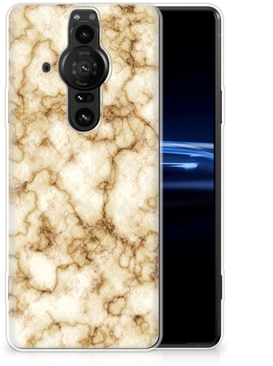 Sony Xperia Pro-I TPU Siliconen Hoesje Marmer Goud