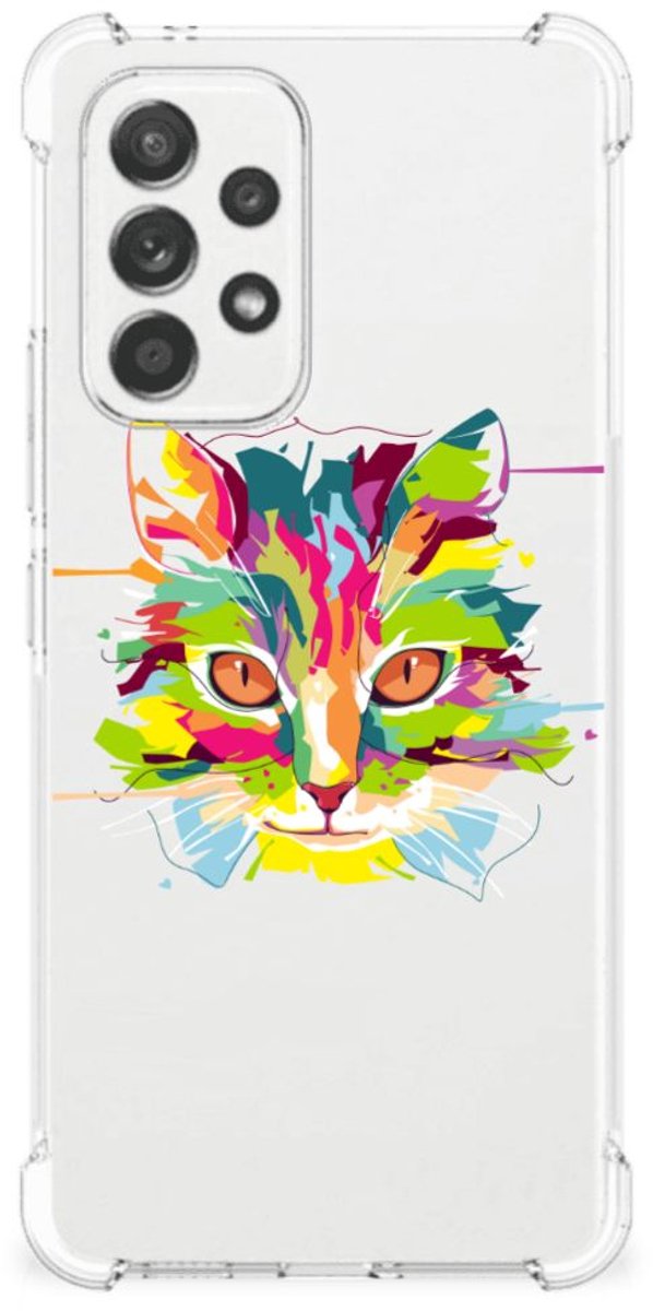 Samsung Galaxy A53 5G Stevig Bumper Hoesje Cat Color