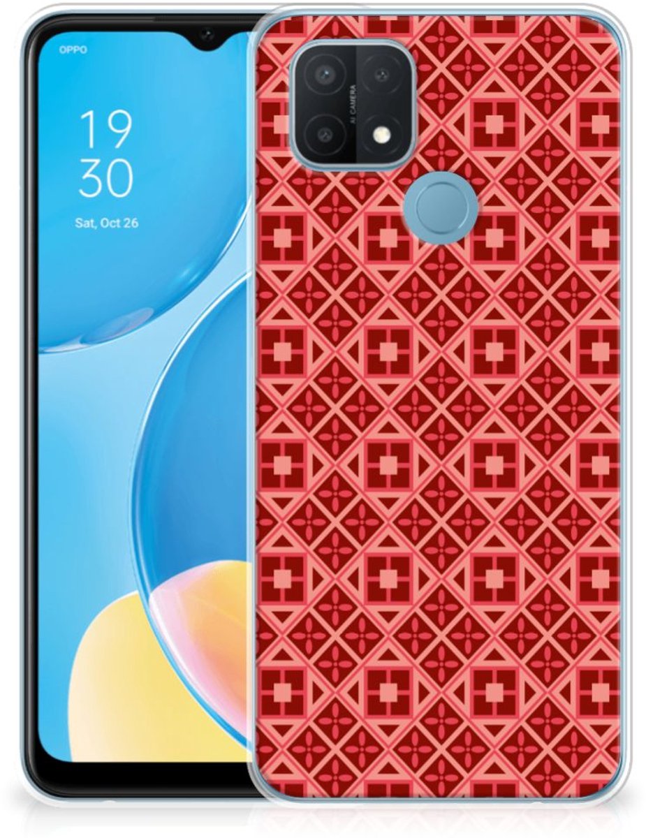 OPPO A15 TPU bumper Batik Rood