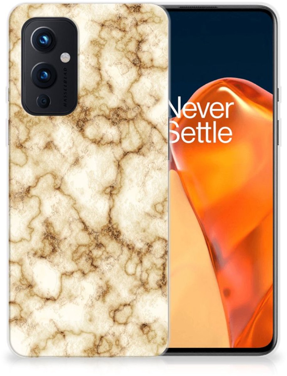 OnePlus 9 TPU Siliconen Hoesje Marmer Goud