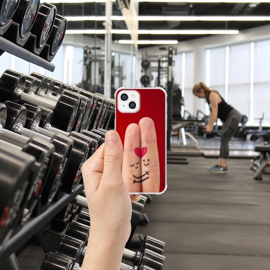 Coque hybride anti-choc adaptée à iPhone 14, coque de téléphone robuste avec bord transparent, amour