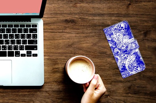 Étui style livre Nokia G10 | Coque Smartphone G20 Crâne d' Angel Blue