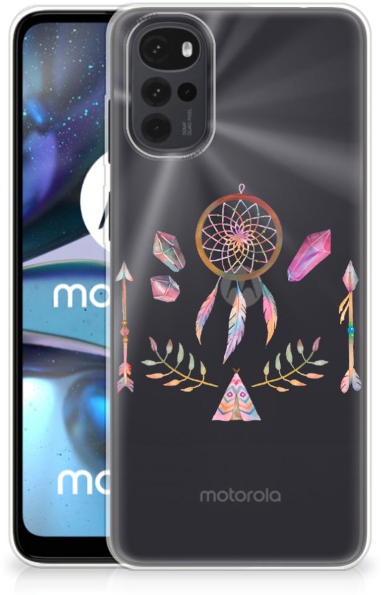 Motorola Moto G22 Telefoonhoesje met Naam Boho Dreamcatcher