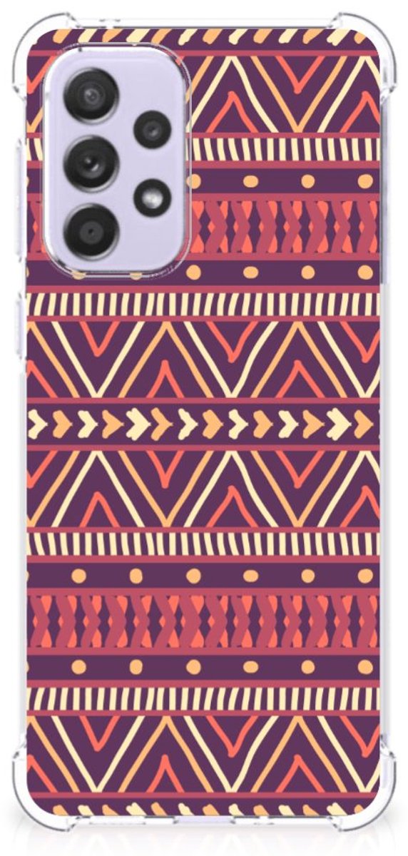 Samsung Galaxy A33 Doorzichtige Silicone Hoesje Aztec Paars