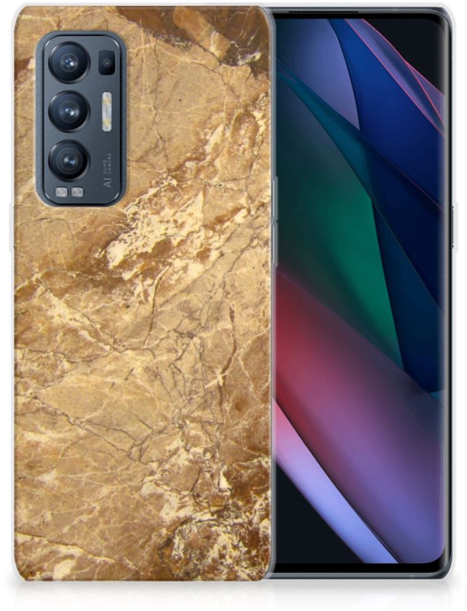 OPPO Find X3 Neo TPU Siliconen Hoesje Marmer Creme