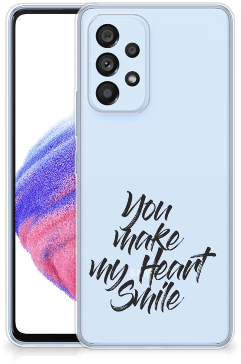 Samsung Galaxy A53 5G Siliconen hoesje met naam Heart Smile