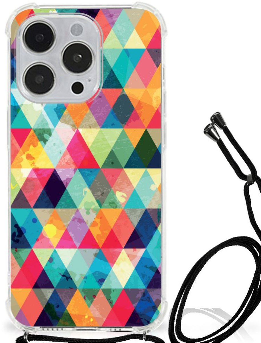 iPhone 14 Pro Max Doorzichtige Silicone Hoesje Geruit