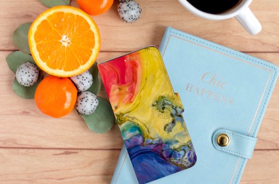 Étui pour téléphone portable OPPO A15 Étui portefeuille aquarelle foncé