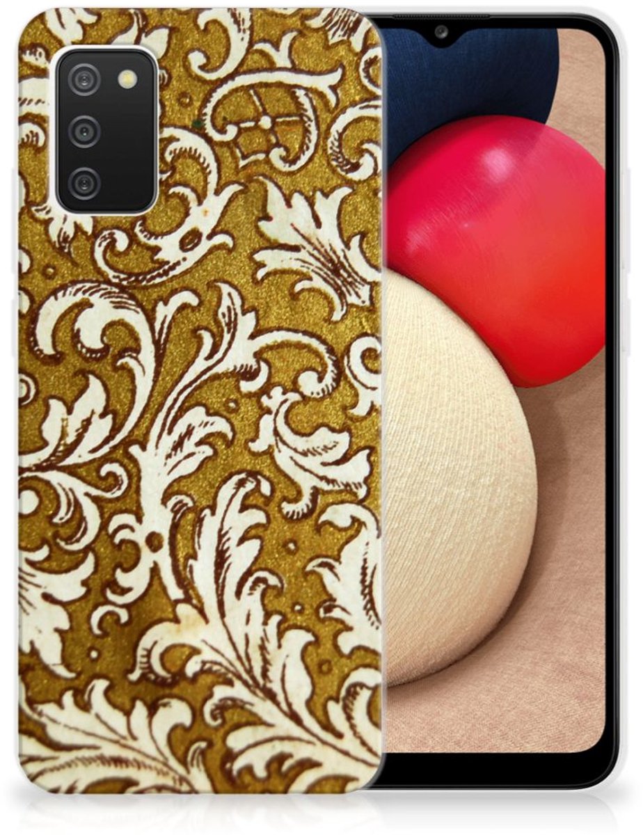 Siliconen Hoesje Samsung Galaxy A02s Barok Goud