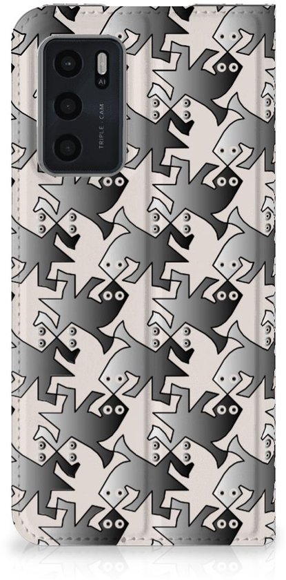 Etui Smartphone OPPO A16/A16s Book Etui Portefeuille Salamandre Gris