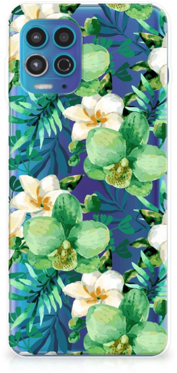 Motorola Moto G100 TPU Case Orchidee Groen