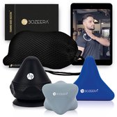 BOZEERA massagehulpmiddelen, trainingsgids, tas en tablet met video-instructies.