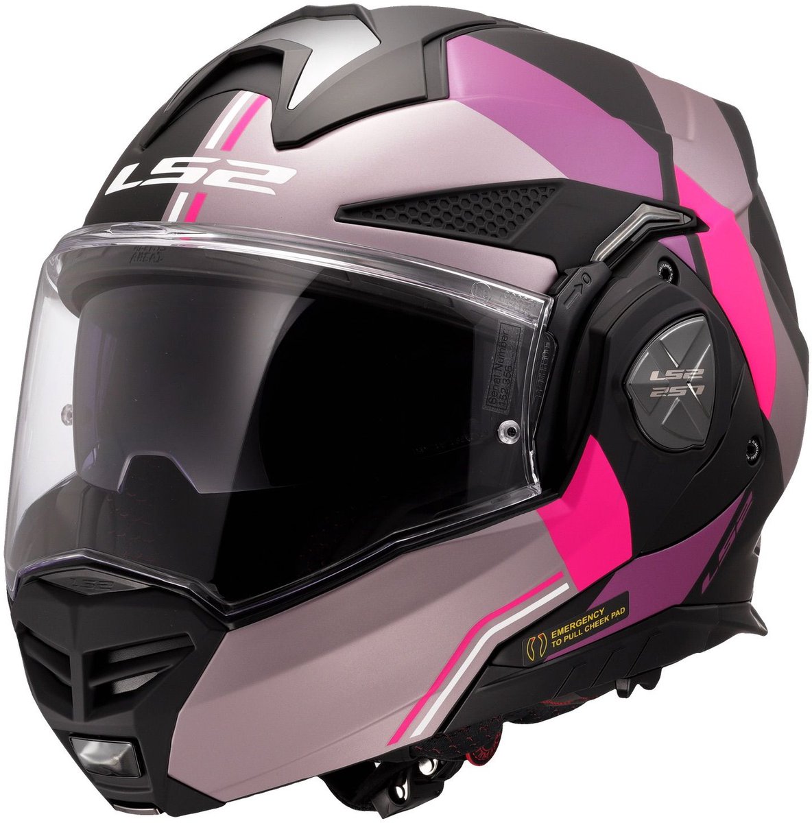 LS2 Helm Advant X Ultra FF901 mat zwart / roze maat XL