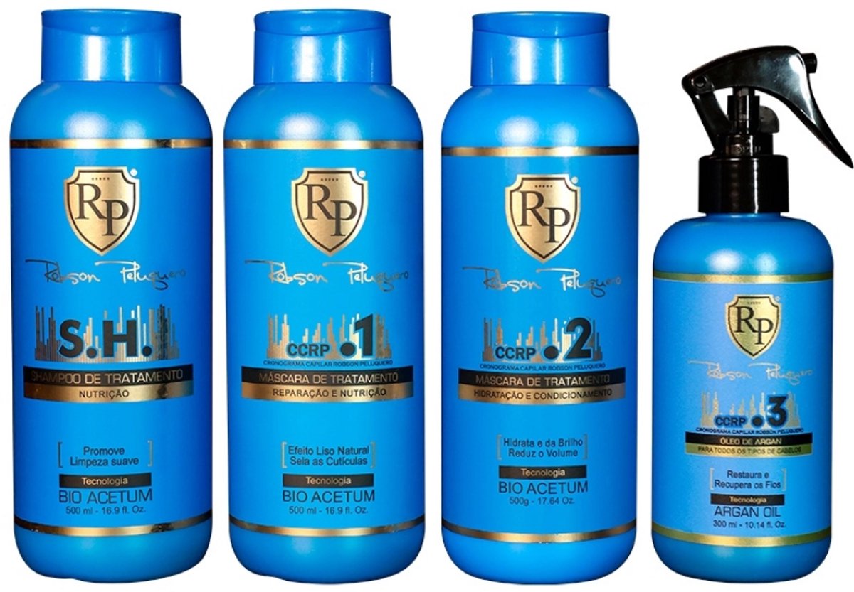 Robson Peluquero CCRP Kit Pro – Haarverzorging – Shampoo - Haar Masker - Haar Olie - 3x 500ml + 1x 300ml