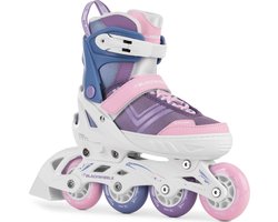 BLACKWHEELS Playful - Skeelers - Inline Skates - Skeelers meisjes - Verstelbaar - Maat: 36-39 (M) - Roze / Paars / Wit