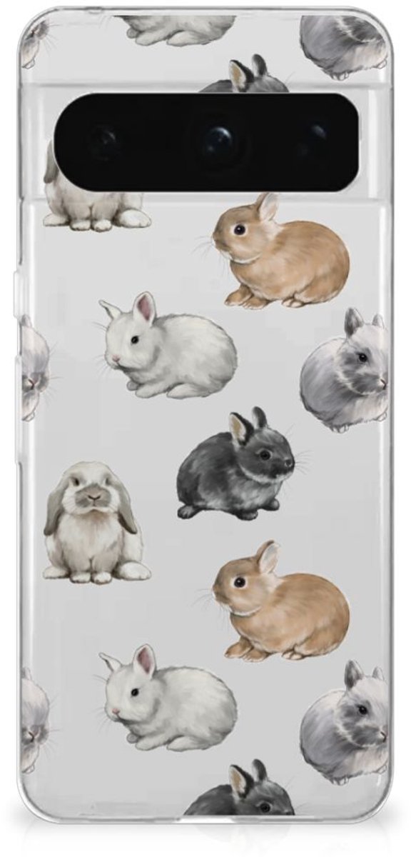 TPU Hoesje voor Google Pixel 8 Pro Konijntjes