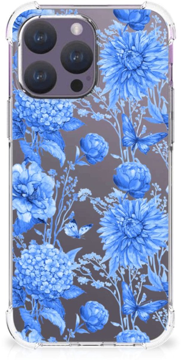 Case voor iPhone 15 Pro Max Flowers Blue