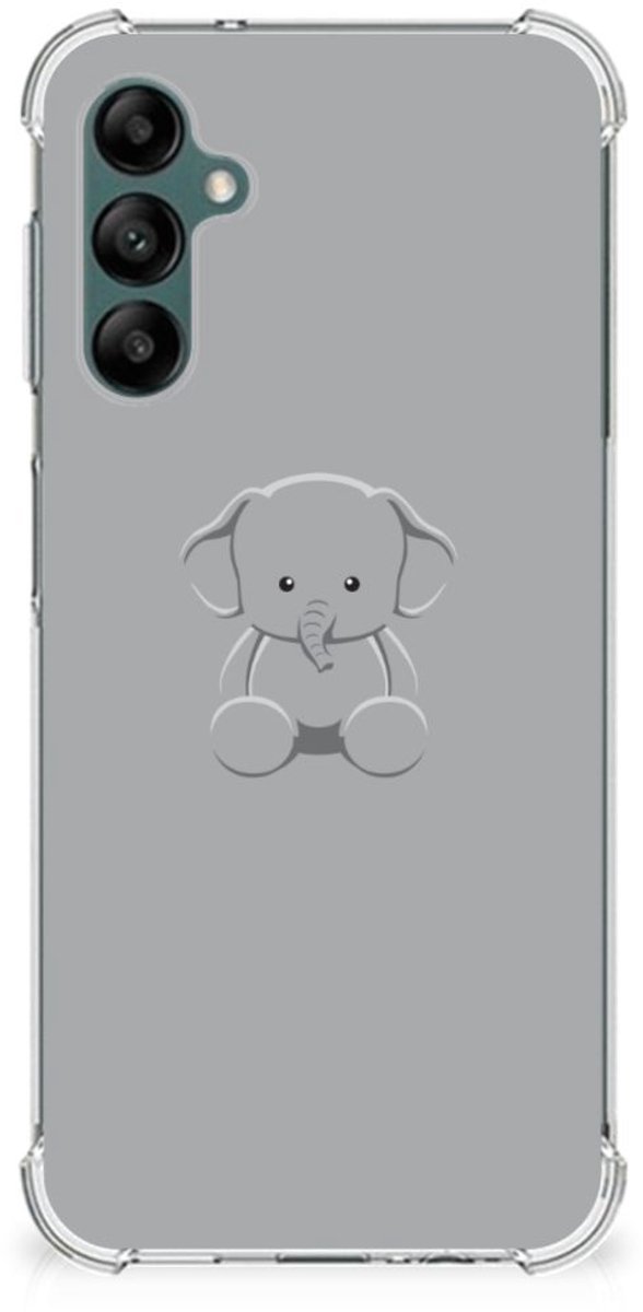 Samsung Galaxy A14 5G/4G Stevig Bumper Hoesje Grijs Baby Olifant
